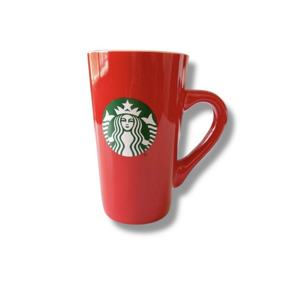 Starbucks Red Logo 16oz Mug 2024 Pink Lining Coffee Tea Cup Tall Mermaid Ceramic